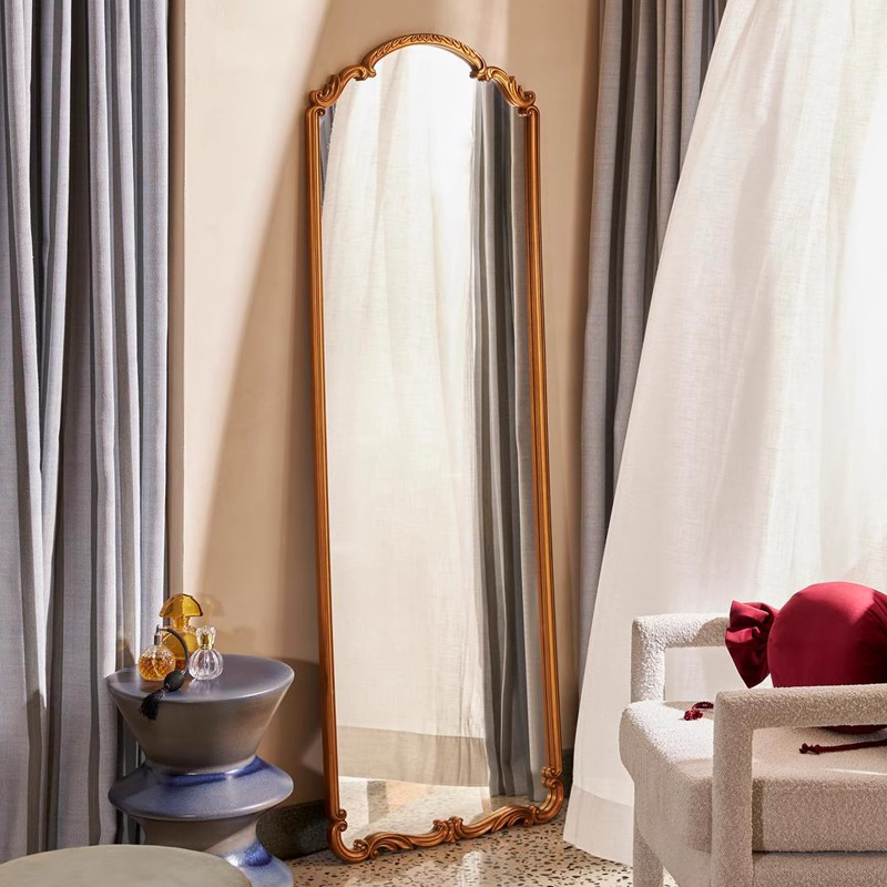 French Retro Carved Full-length Mirror