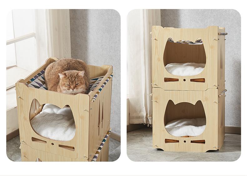 Wooden pet house Cat/kennel cat Hammock pet nightstand