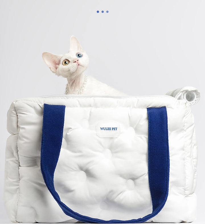 Pet Bag Portable Shoulder Bag Handbag Fashion blue and white colour Dog/Cat bag
