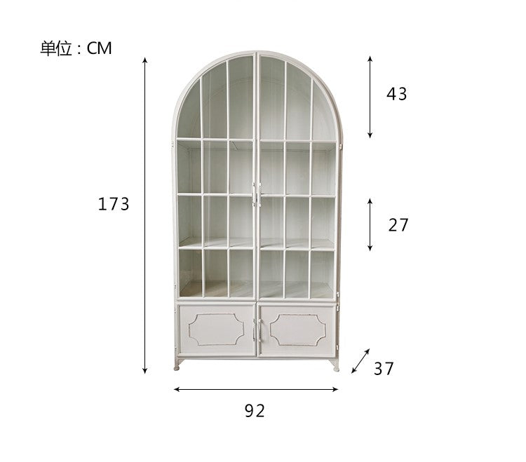 French American retro country glass door cabinet dining-side cabinet storage cabinet Storage display bookcase storage wine cabinet
