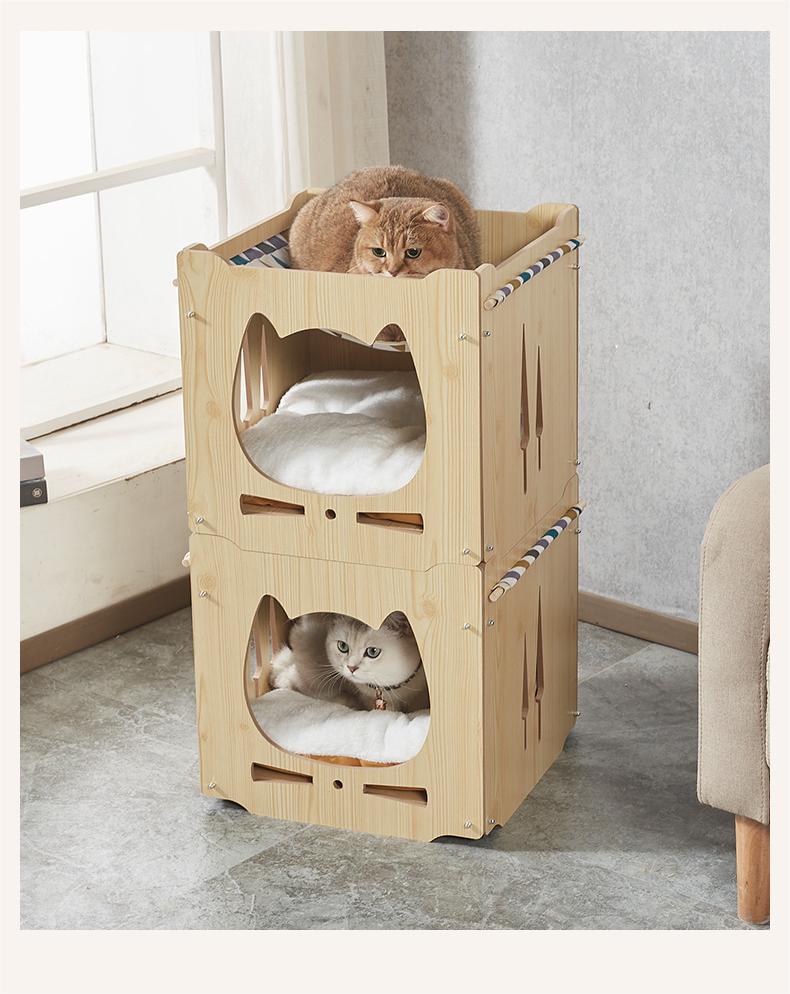 Wooden pet house Cat/kennel cat Hammock pet nightstand