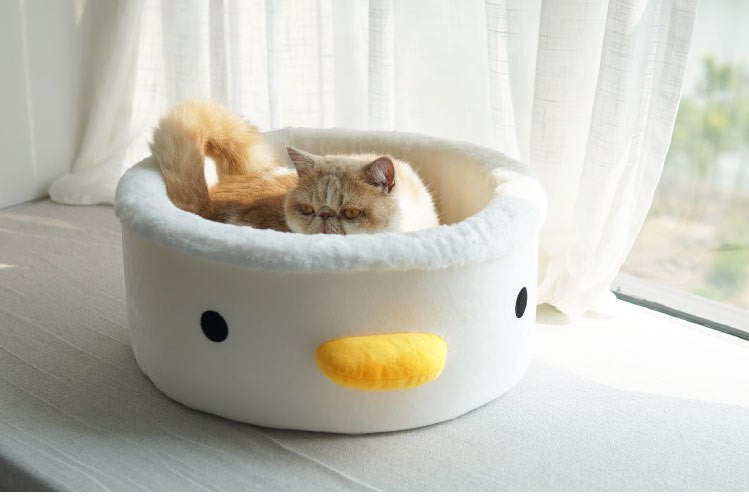 Chicken pet cat's nest Warm soft fleece mat removable deep sleep round dog house.