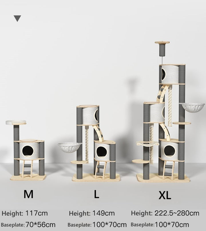 Solid Wood Cat Tower Climbing Scratch Post