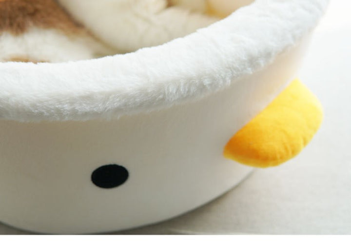 Chicken pet cat's nest Warm soft fleece mat removable deep sleep round dog house.