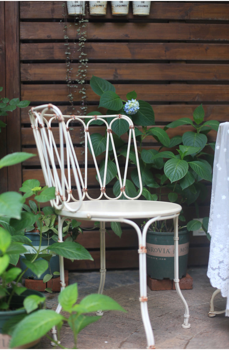 French Retro iron outdoor garden chairs do old Leisure Tables and Chairs