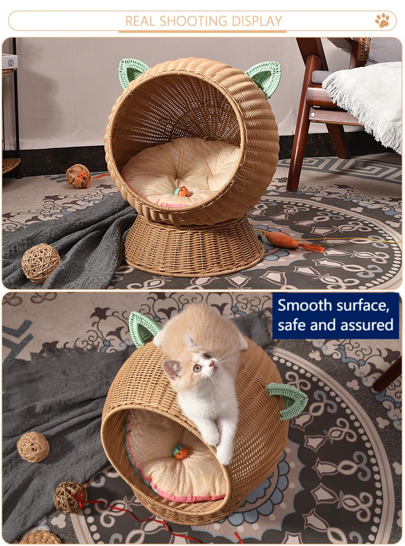 Pet hammock cat nest rattan swing bed cat hanging cradle