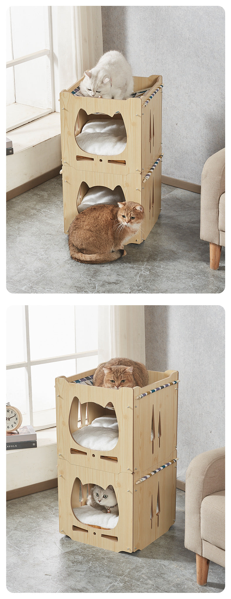 Wooden pet house Cat/kennel cat Hammock pet nightstand