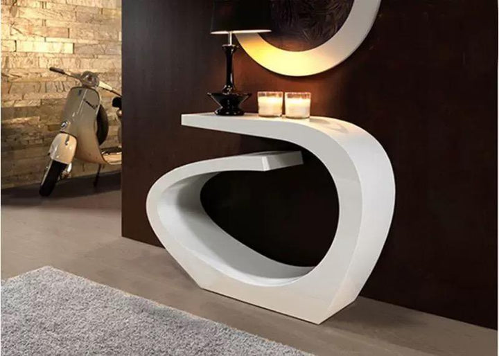 Abstract White Console Table