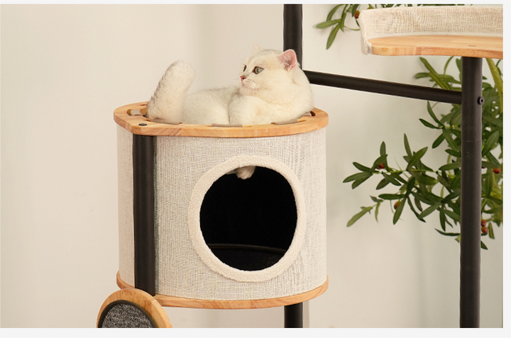 Cat condo cat tree tower cat scratcher cat villa Solid wood cat climbing frame