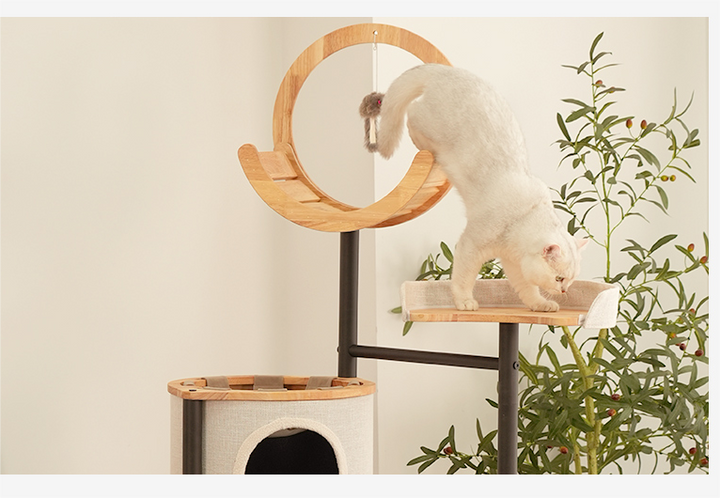 Cat condo cat tree tower cat scratcher cat villa Solid wood cat climbing frame