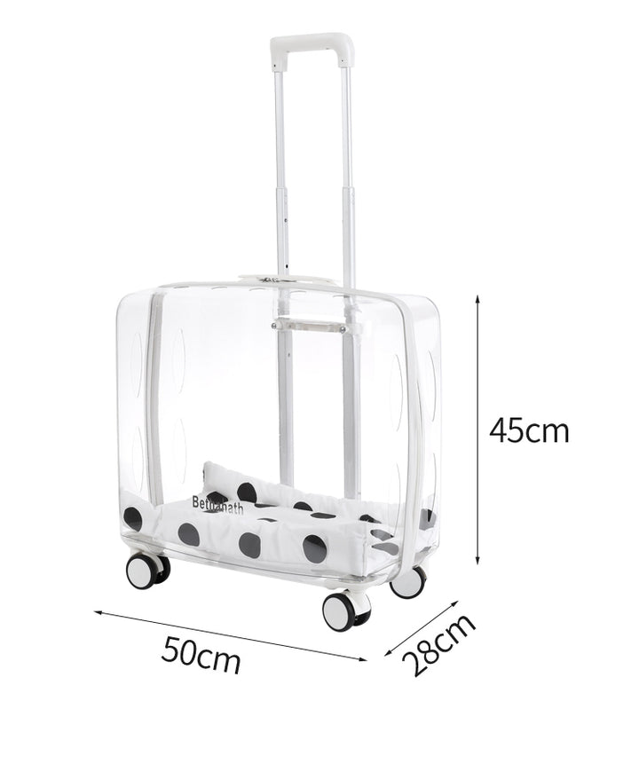 Oversized Clear Pet Trolley Bag for Cats and Dogs