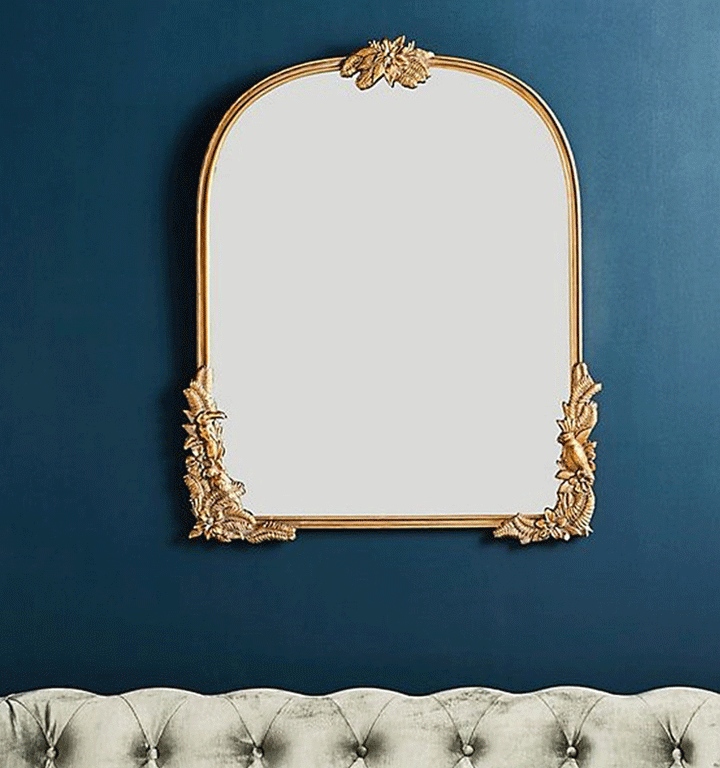 Retro Carved Mirror Wall Hanging Mirror Decorative Mirror