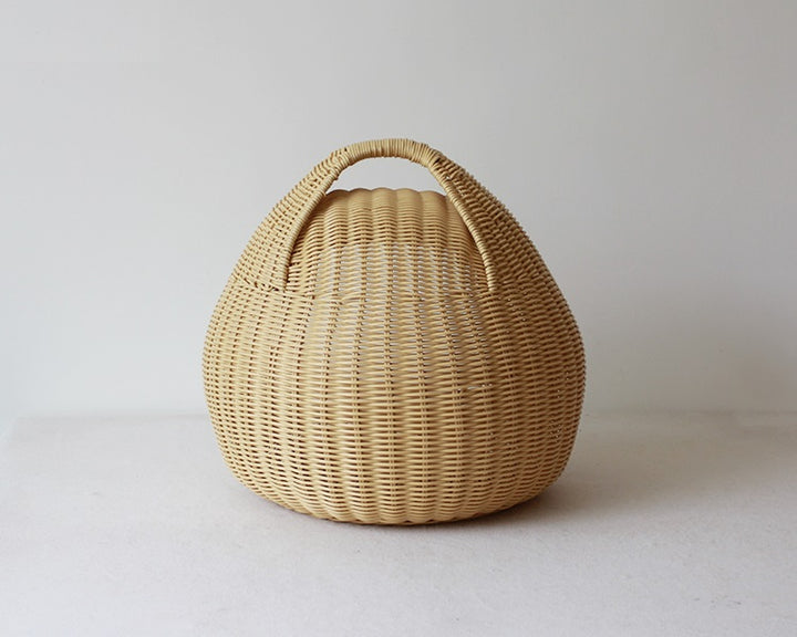 Pet Supplies Handmade rattan woven half closed basket cat litter