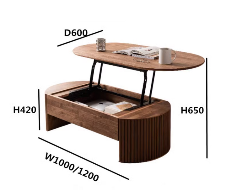 Japandi Solid Wood Coffee Table