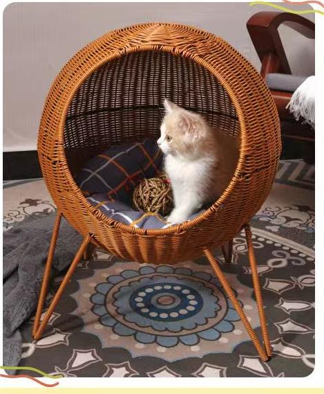 Pet hammock cat nest rattan swing bed cat hanging cradle