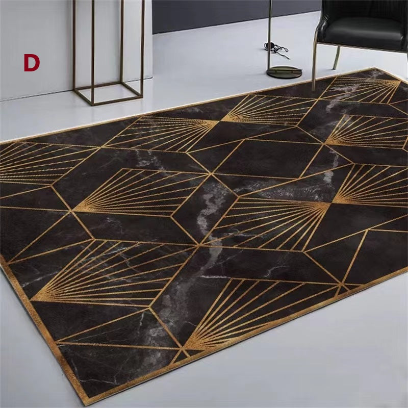 Luxury Gold Marble Floor Rug