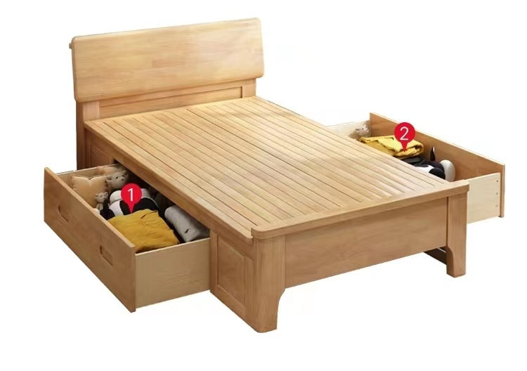Super Single Queen  King Bed Frame with Storage 2 Drawers