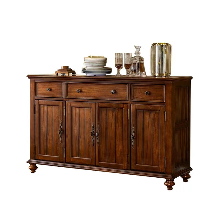 Mateo American Vintage Solid Wood Buffet Sideboard 4 doors 3 drawers