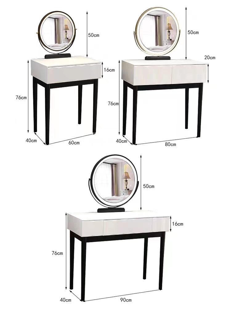 NYLA Modern LED Mirror Vanity Dresser Table Chair