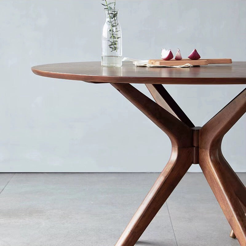 Solid Wood Wishbone Round Dining Table