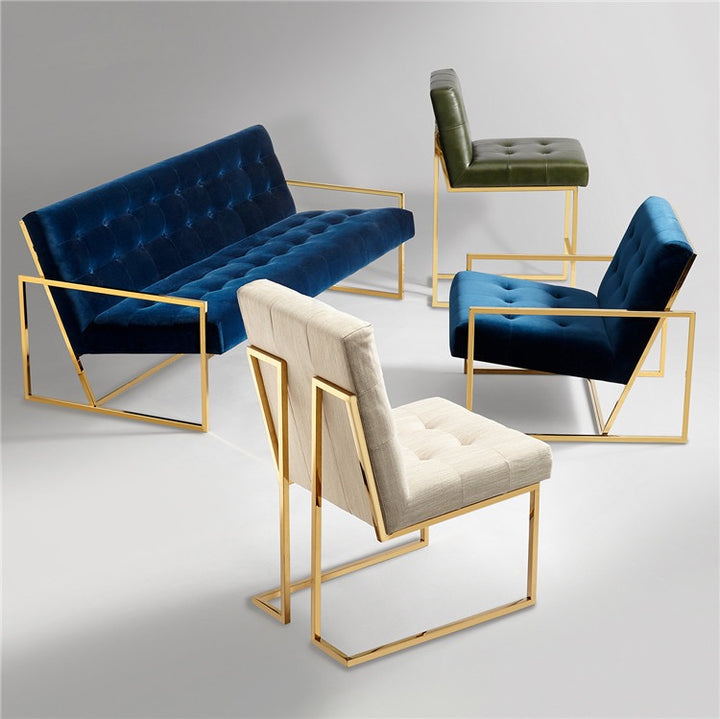 Luxury Gold Accent Armchair