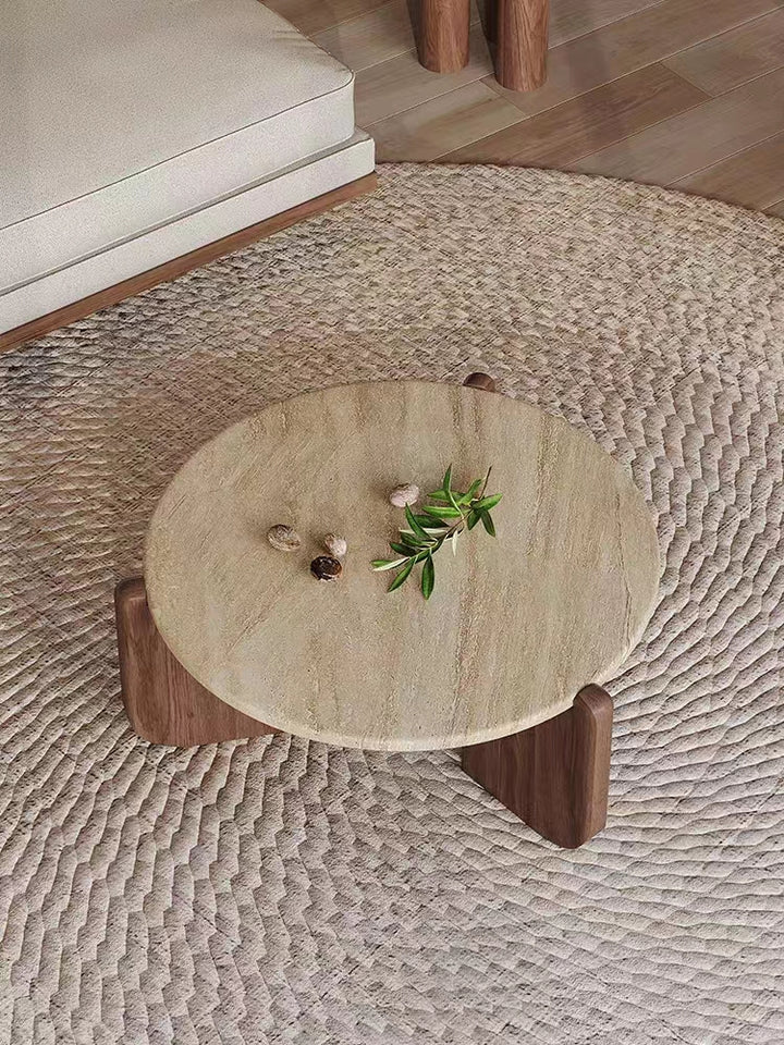 Marble Round Coffee Table Travertin Coffee Table