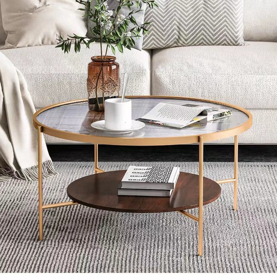 Nordic Round Tempered Glass Coffee Table