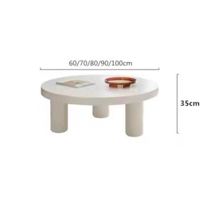 Wooden Coffee Table Round Solid Wood End Table