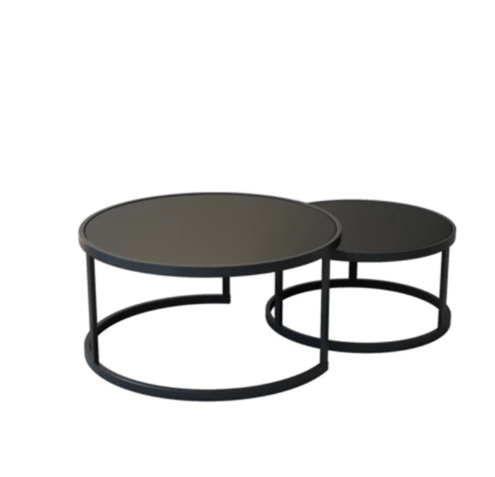 Tempered Glass Round Nesting Coffee Table