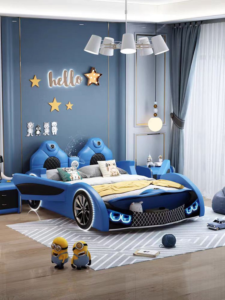 Leather Children's Bed Boy Car Bed