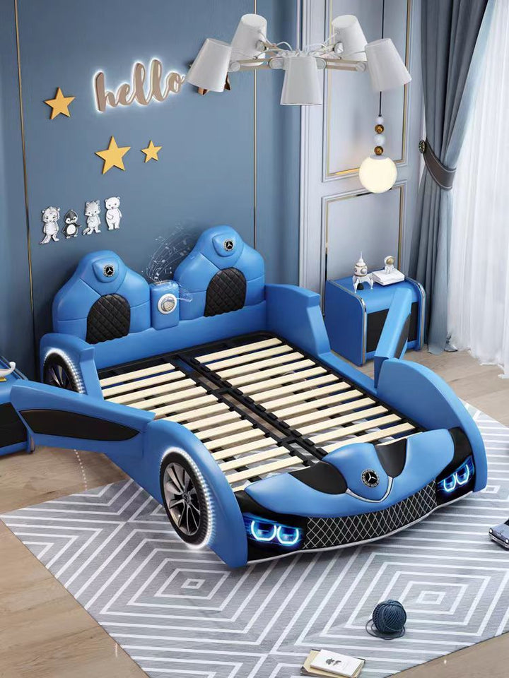 Leather Children's Bed Boy Car Bed