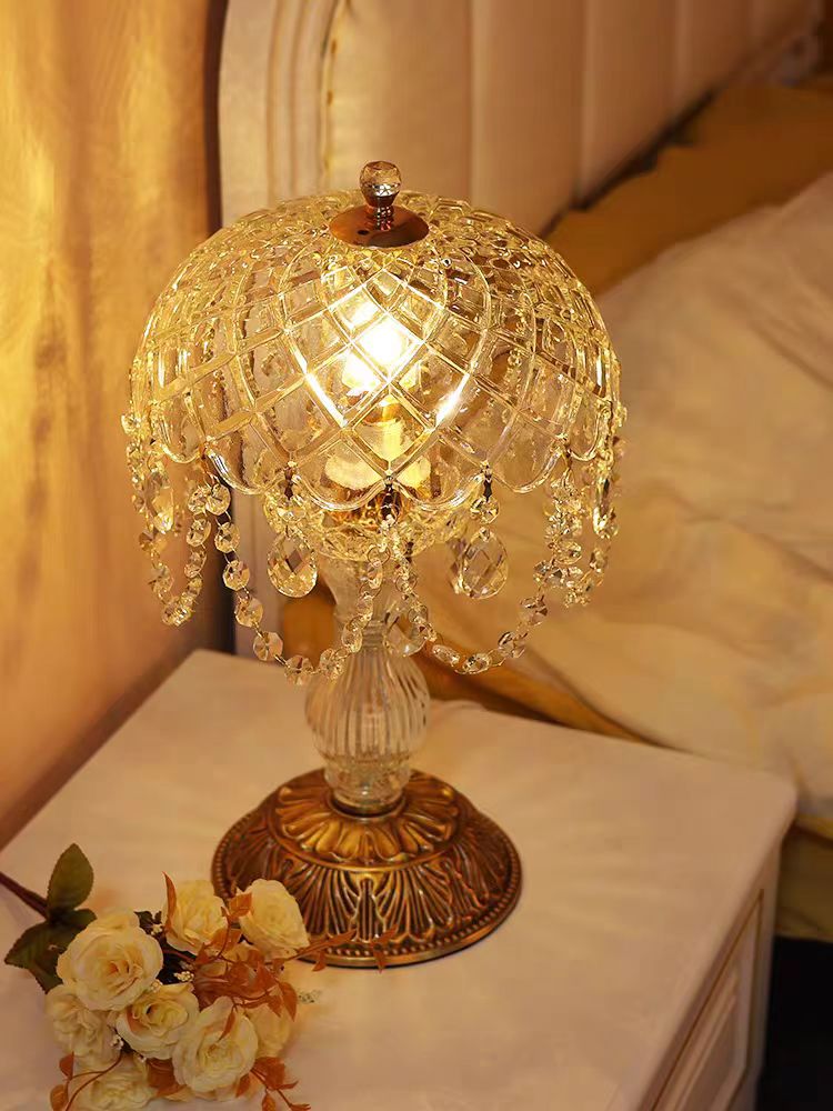 Leah Amber Crystal Table Lamp