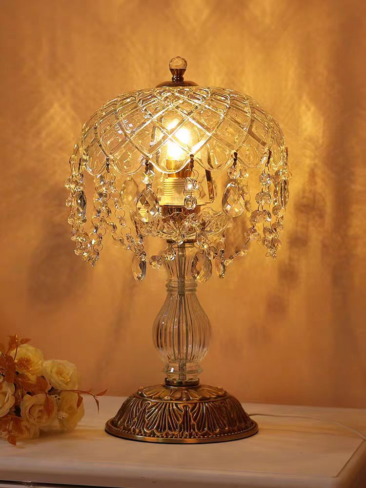 Leah Amber Crystal Table Lamp