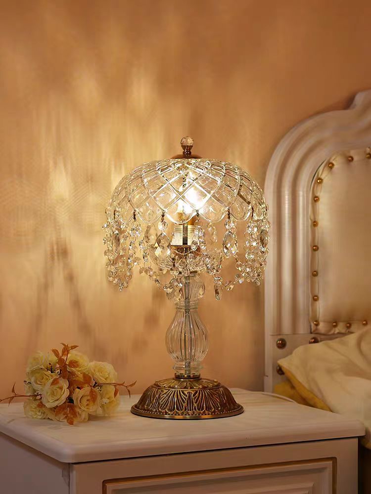 Leah Amber Crystal Table Lamp