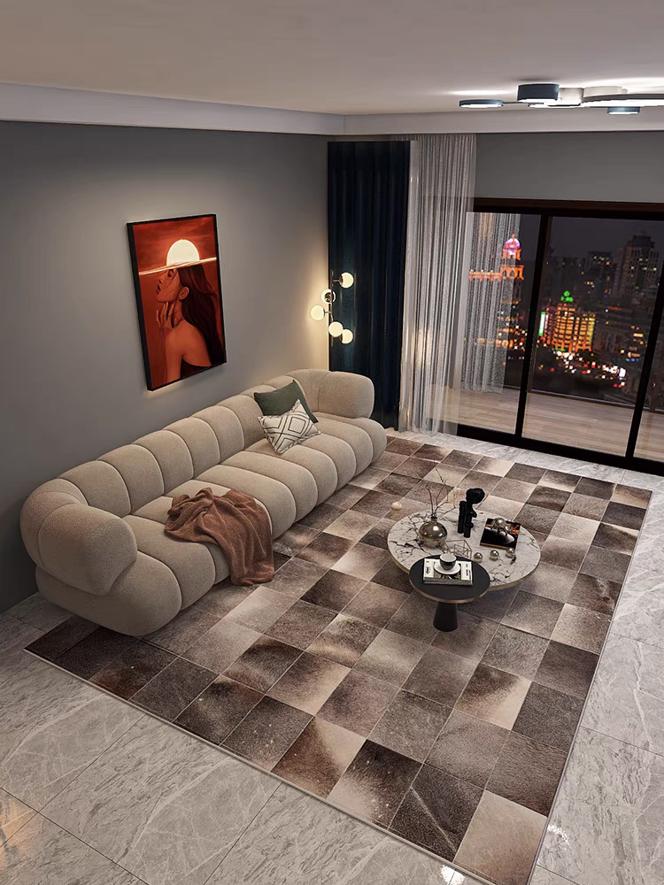 Modern Cowhide Leather Rug