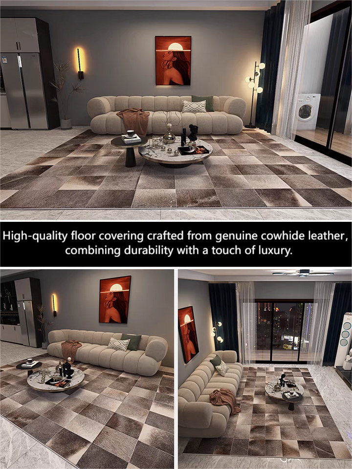 Modern Cowhide Leather Rug