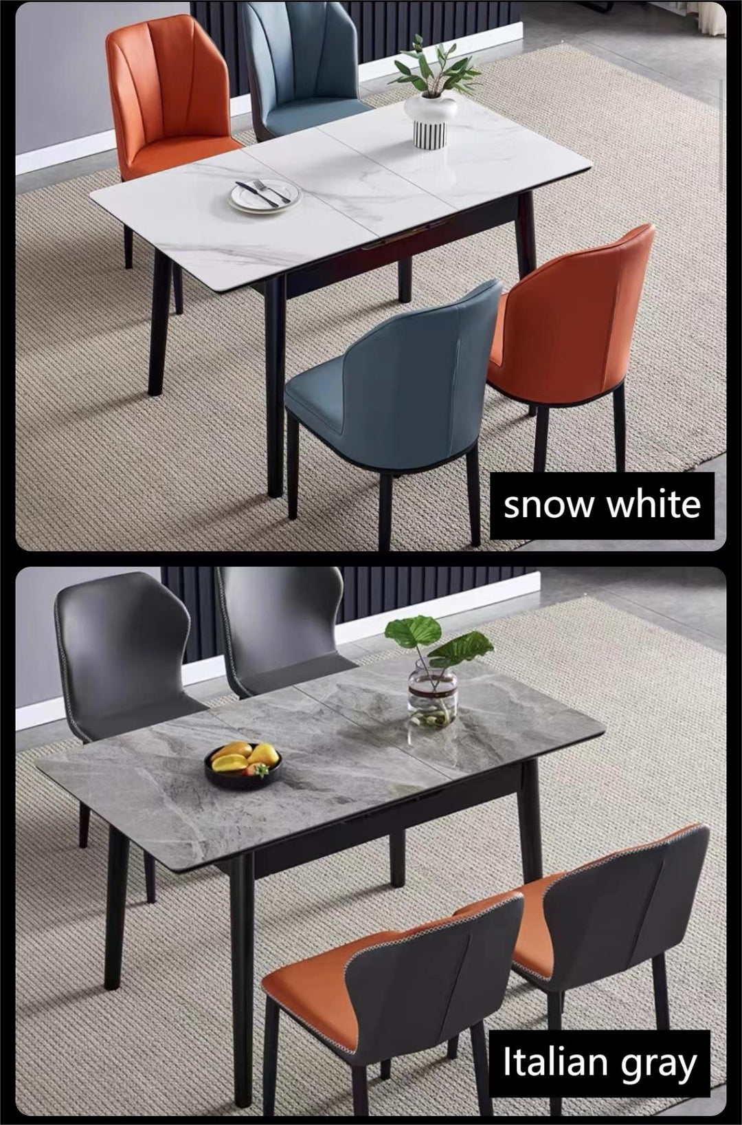 Modern Sintered Stone Extendable Dining Table