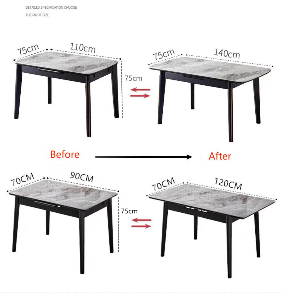 Modern Sintered Stone Extendable Dining Table