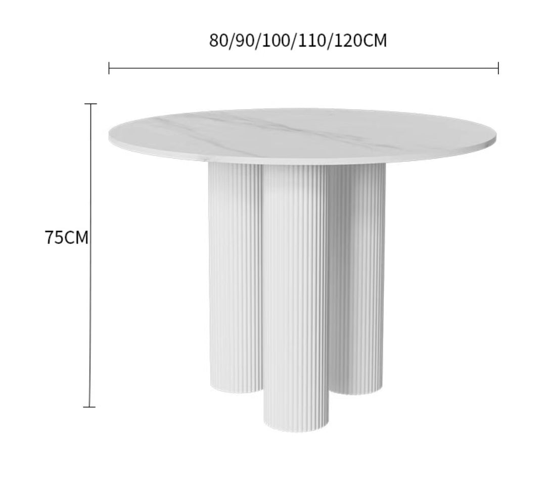 Scandinavian Simple Rock Slab Round Dining Table