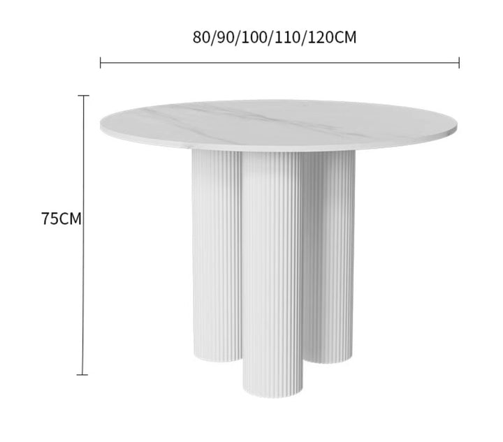 Scandinavian Simple Rock Slab Round Dining Table