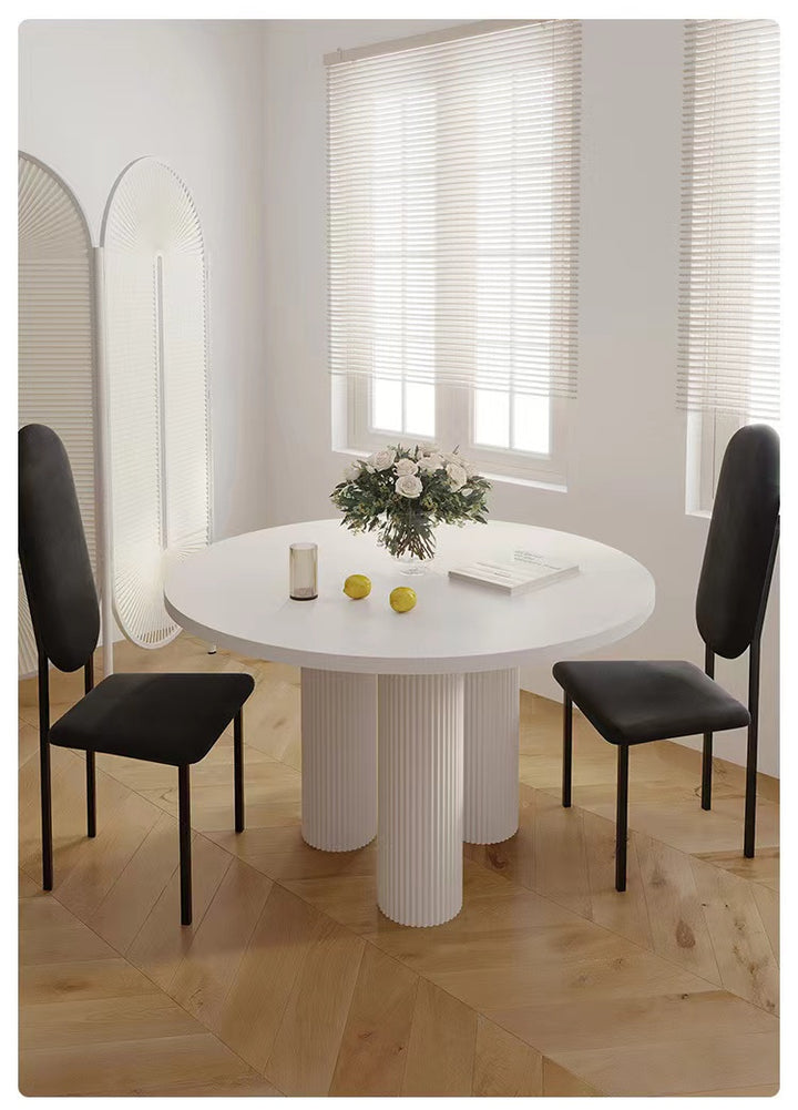 Scandinavian Simple Rock Slab Round Dining Table