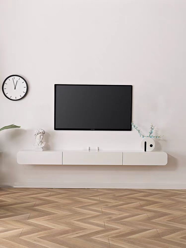 Modern Solid Wood Floating TV Console