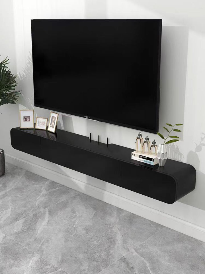 Modern Solid Wood Floating TV Console