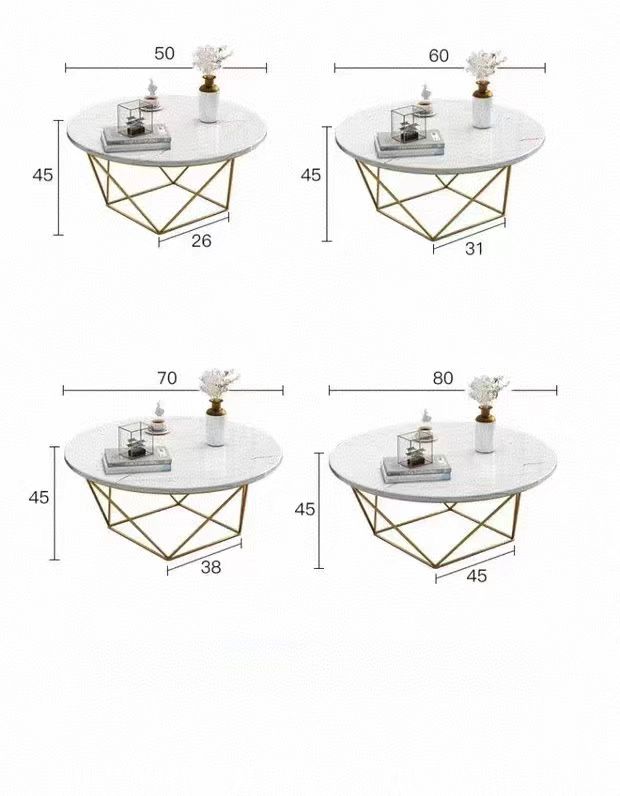 Modern Round Coffee Accent Table - Faux Marble