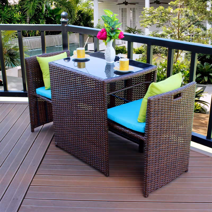 Space Saving Outdoor Furniture Rattan Wicker Set