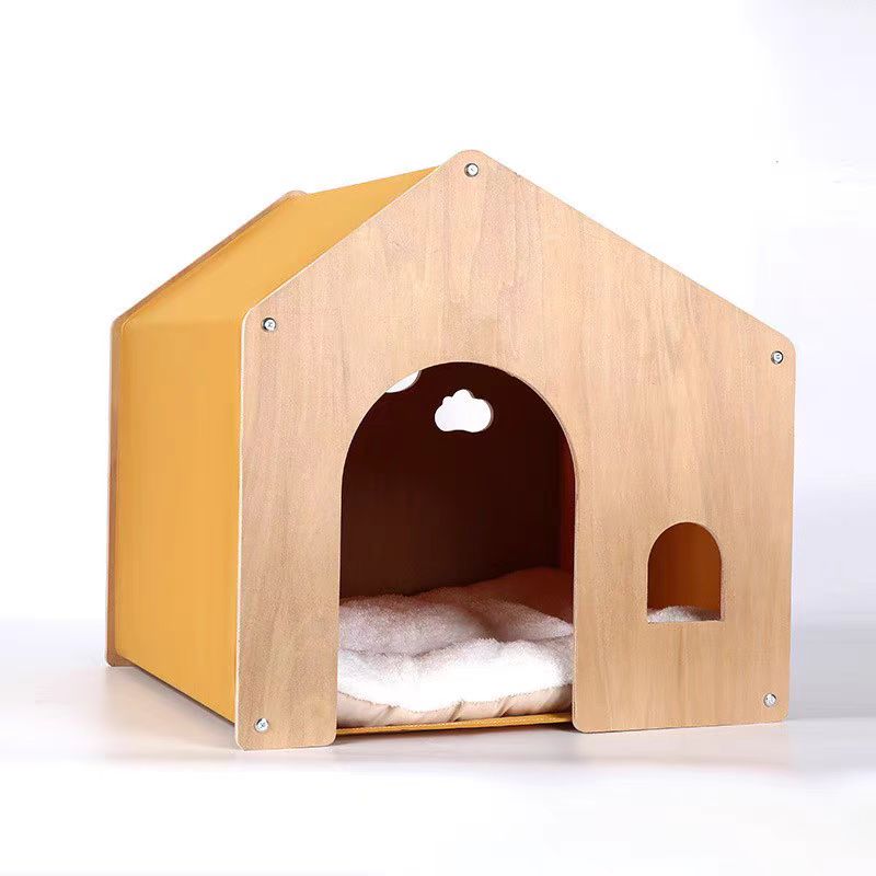 Nordic Pet Wood House Bed Cozy Tent