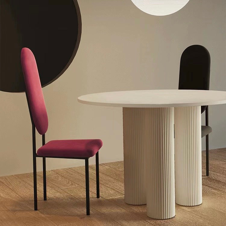 Scandinavian Simple Rock Slab Round Dining Table