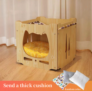 Wooden pet house Cat/kennel cat Hammock pet nightstand