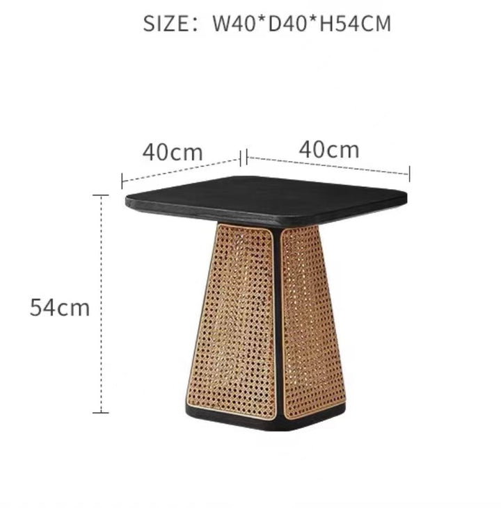 Oval Solid Wood Mesh Coffee Table