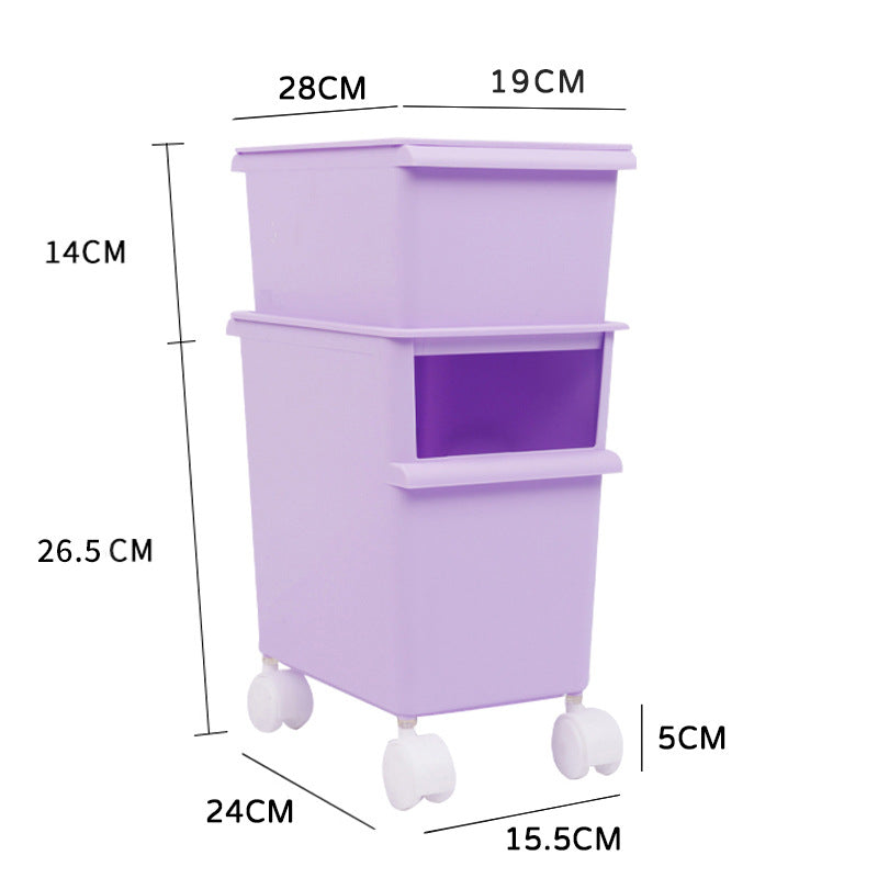 Storage Box DIY cartoon stickers Pet Snacks Storage box Storage bucket Toy supplies storage box with roller